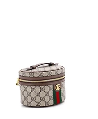 Pre-Owned Gucci Mini Ophidia Top Handle Cosmetic Case Gg Coated Canvas