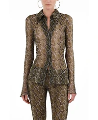 Nocturne Women's Snake Print Shirt
