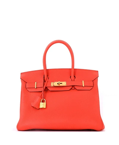 Pre-Owned HERMES Birkin 30 Handbag Orange Togo with Gold Hardware