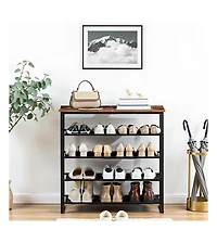 Slickblue Shoe Rack 5-Tier Storage Organizer with Oxford Cloth Shelves