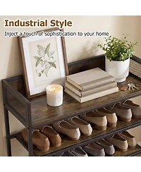 Slickblue 4-Tier Shoe Organizer Shelf with Metal Frame for Bedroom or Hallway