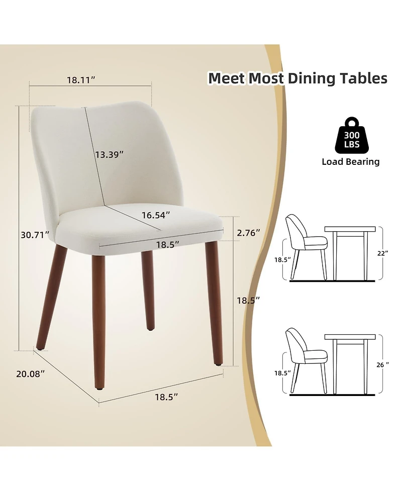 homfan Dining Table and Chairs Set, 71 Inch Wood Metal Farmhouse with 4 Linen Upholstered