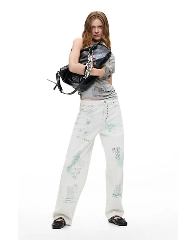 Desigual Women's Long Printed Jeans
