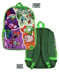 Invader Zim Nickelodeon 5 Piece Backpack with Lunch Box Water Bottle Pencil Case 16 Inch Book Bag