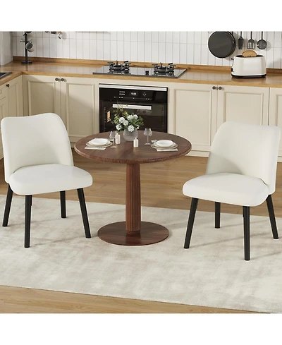 gaomon Dining Chair Set of 2, Upholstered Fabric Dining Room Chairs with Curved Backrest, Modern Kitchen Chairs for Living Room