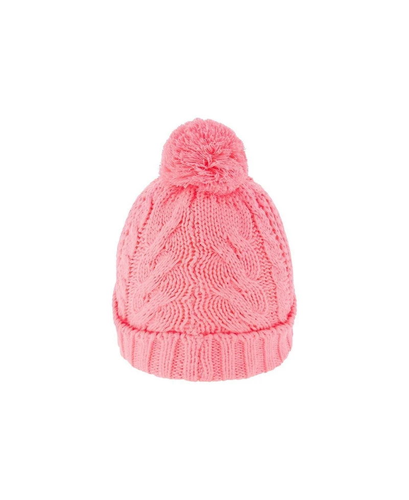 Deux par Deux Toddler Girl 2-4 Years Winter Knit Hat with Pompom