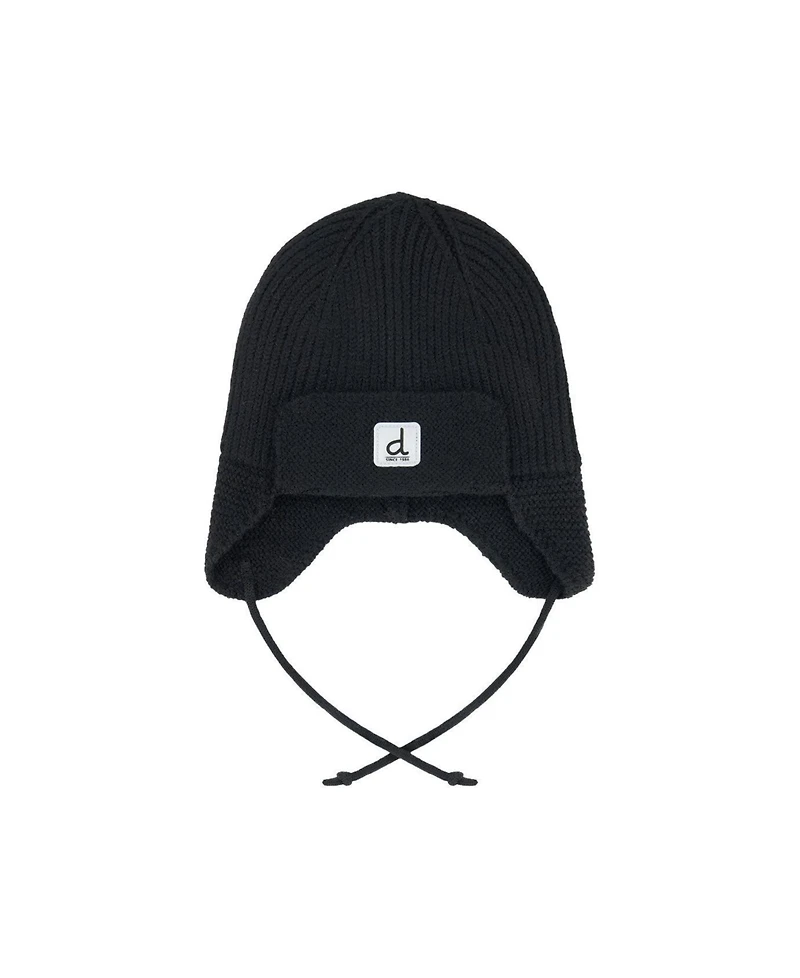 Deux par Deux Toddler Unisex 2-3 Years Winter Knit Hat with Ear Flaps and Strings