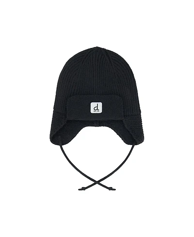 Deux par Deux Toddler Unisex 2-3 Years Winter Knit Hat with Ear Flaps and Strings