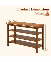 Slickblue Entryway Shoe Bench 3-Tier with Adjustable Storage Shelves