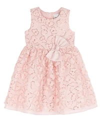 Rare Editions Girls' 2T-6X Butterfly Soutache Satin Bow Dress
