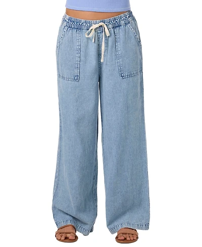 O'Neill Women's Pull-On Ankle-Length Raw Hem Denim Pants