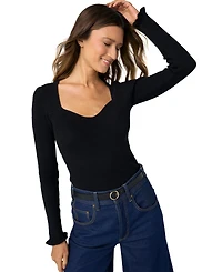 Liverpool Los Angeles Women's Long-Sleeve Sweetheart Neck Sweater
