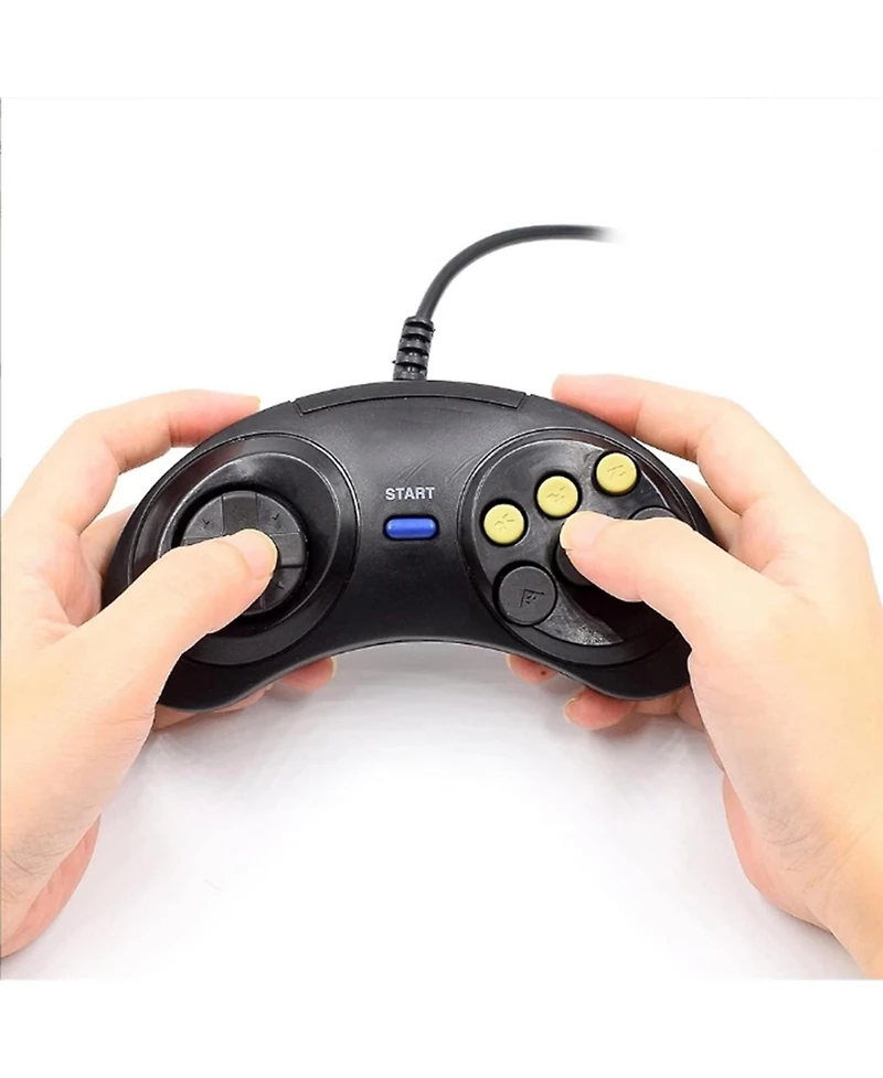 ECHTPeak 2-peaces Game Controller, 6-Button Arcade Pad, Ergonomic Design Game Controller, For Sega Genesis