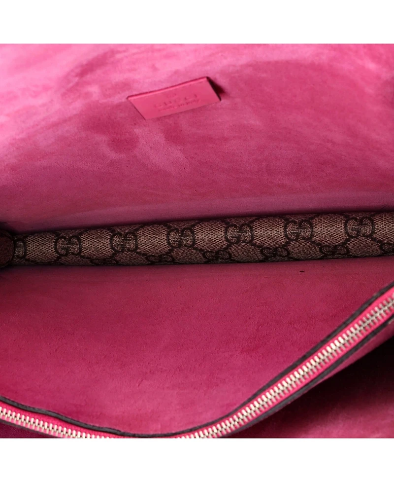 Pre-Owned Gucci Medium Dionysus Bag Embellished Gg Coated Canvas