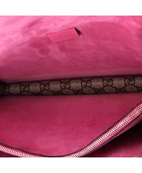 Pre-Owned Gucci Medium Dionysus Bag Embellished Gg Coated Canvas