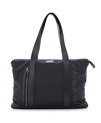 Pre-Owned Bvlgari Medium Fragment Zip Tote Nylon with Leather