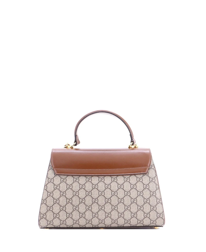 Pre-Owned Gucci Medium Horsebit 1955 Top Handle Flap Bag Gg Coated Canvas and Leather