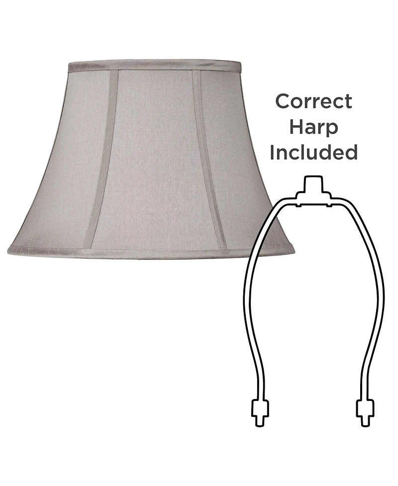 Springcrest Set of 2 Oval Lamp Shades Deep at Bottom 10.5" High Spider Harp Finial