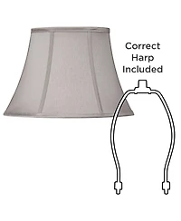 Springcrest Set of 2 Oval Lamp Shades Deep at Bottom 10.5" High Spider Harp Finial