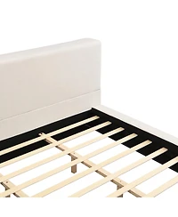 Streamdale Furniture California King Upholstered Bed Frame with Linen Headboard and Footboard