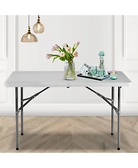 Yiortwo Heavy Duty Folding Table with Handle, Portable Indoor Outdoor Utility