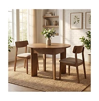 Tribesigns Round Dining Table for 4 People, 39.4- Inch Dining Room Table with Wooden Pedestal Base