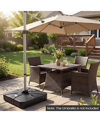 Costway 375 Lbs Outdoor Cantilever Umbrella Base with Wheels for Garden Deck Poolside