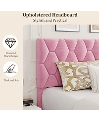 homfan California King Bed Frame, Platform Bed with Adjustable Headboard and No Box Spring Needed for Bedroom