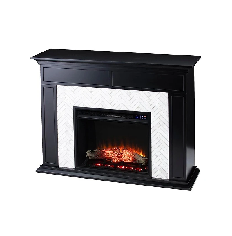 Augusta Home Tolington Color Changing Marble Tiled Fireplace