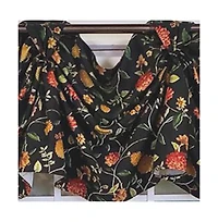 Rlf Home Modern Design Nightfall Victory Swag 3-Sccop Window Valance 50" x 25" Black