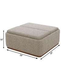 Evandro 39" Fabric Square Ottoman with Storage, Macy's Exclusive