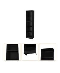 Fm Furniture Sutton Slim Bookcase with Modern 5-Shelf Design