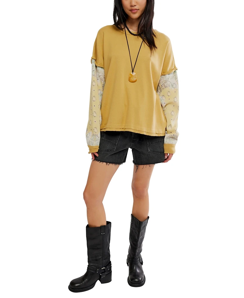 Free People Women's Wild and Twofer Crewneck Top