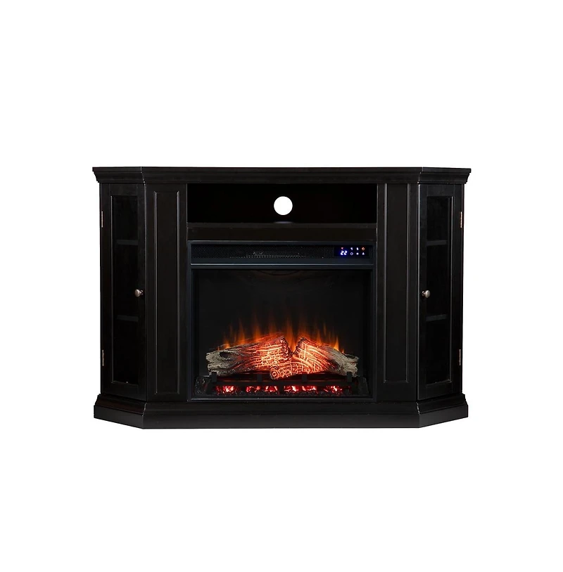 Augusta Home Claremont Electric Corner Touch Screen Fireplace Storage