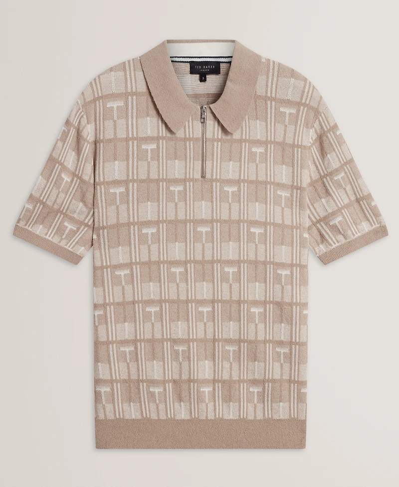 Ted Baker Men's Nappier Zip-Neck Regular-fit Polo Shirt