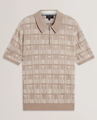 Ted Baker Men's Nappier Zip-Neck Regular-fit Polo Shirt
