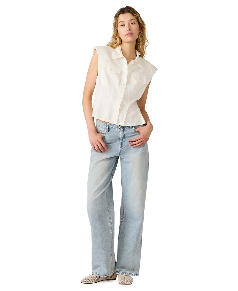 Steve Madden Women's Cassady Collared Neck Top