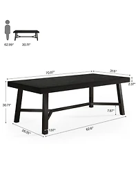 Tribesigns Executive Desk, Farmhouse Office Computer Desk with Sturdy Leg Structure, Writing Table