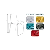 LeisureMod Astor Water Ripple Design Dining Chair Set of 4