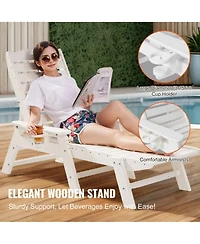 Yiortwo Outdoor Chaise Lounge Chair, 6-Position Adjustable Reclining Patio Lounger