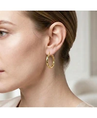 Twisted Hoop Earrings in White Gold Plated or 14K Gold Plated