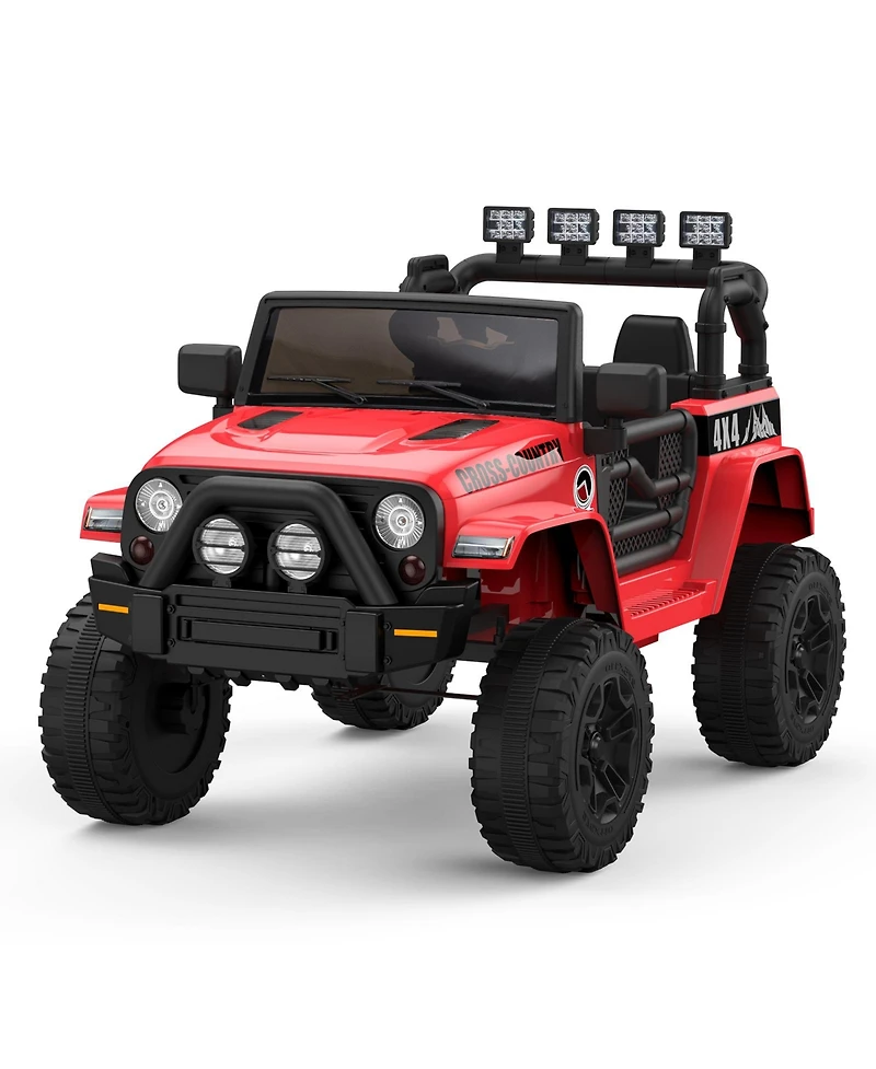 homfan 2 Seater Electric Ride On Off Road Vehicle - Parental Remote, Dual Doors, Led Lights, MP3 Music, Spring Suspension, Safety Belt