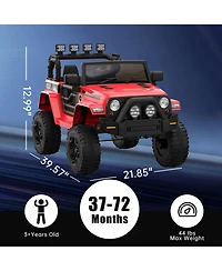 homfan 2 Seater Electric Ride On Off Road Vehicle - Parental Remote, Dual Doors, Led Lights, MP3 Music, Spring Suspension, Safety Belt