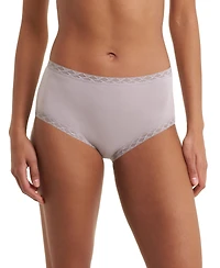 Natori Bliss Lace-Trim High Rise Cotton Brief 755058