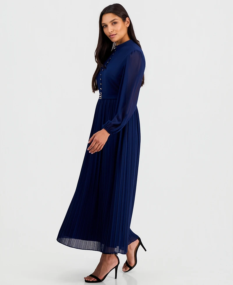 Elie Tahari Women's Adira A-Line Mock Neck Long Sleeve Dress