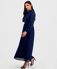 Elie Tahari Women's Adira A-Line Mock Neck Long Sleeve Dress