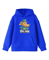 Dog Man Boys Character Posing Youth Royal Blue Long Sleeve Hooded Sweatshirt-xl