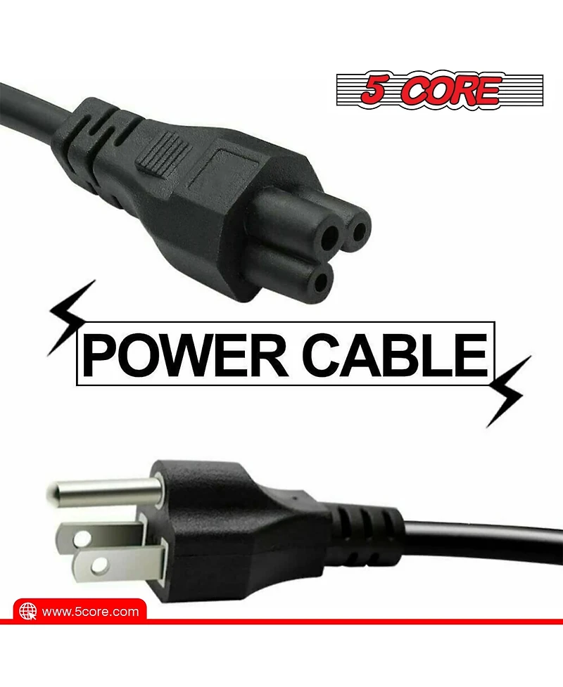 5 Core 3 Prong Extension Cord 10 Feet Non-Polarized Durable Three Prong Extension Cable Us Ac 3 Prong Extension Cord Heavy Duty Plug Extender