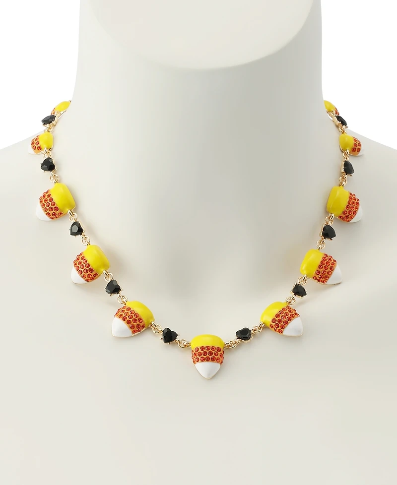 Betsey Johnson Faux-Stone Halloween Candy Corn Collar Necklace