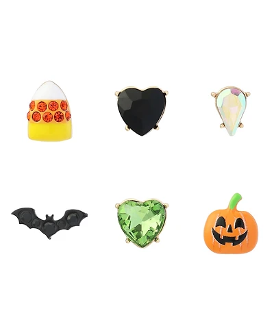 Betsey Johnson Faux-Stone Halloween Pumpkin 6-Piece Stud Earring Set